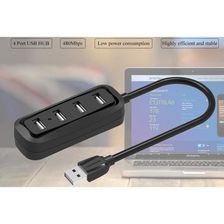 Hub chia 4 cổng Usb máy tính laptop, Hub Vention 4 cổng USB 2.0 otg chia cổng usb cho iphone samsung KLH Shop