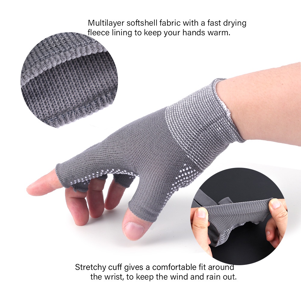 Găng Tay Nylon Chấm Bi Không Ngón Thoáng Khí Trọng Lượng Nhẹ / Không Ngón Độ Co Giãn Cao Chống Nắng Tiện Lợi Khi Lái Xe