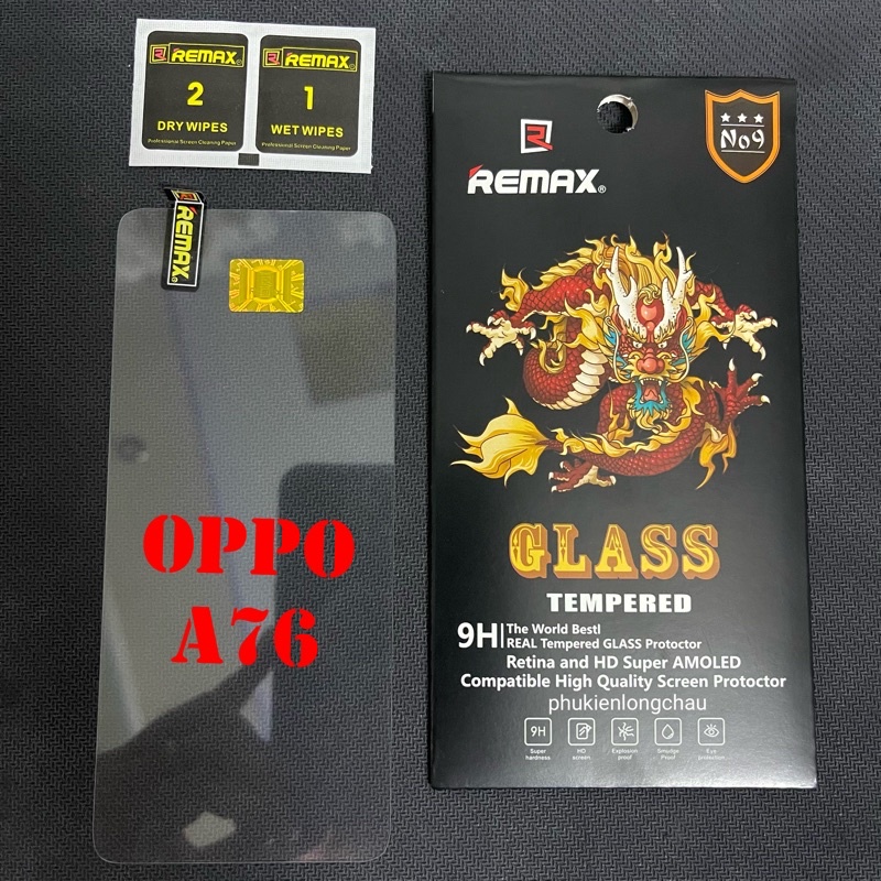 (R10)Miếng Dán Cường Lực Oppo A76 Trong Suốt Chính Hãng Remax
