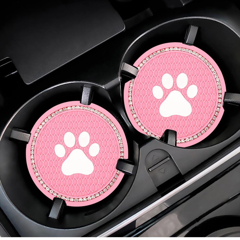 ESPO Thảm Lót Xe Hơi Bằng Silicone Hình Dấu Chân Chó Lấp Lánh Chống Trượt