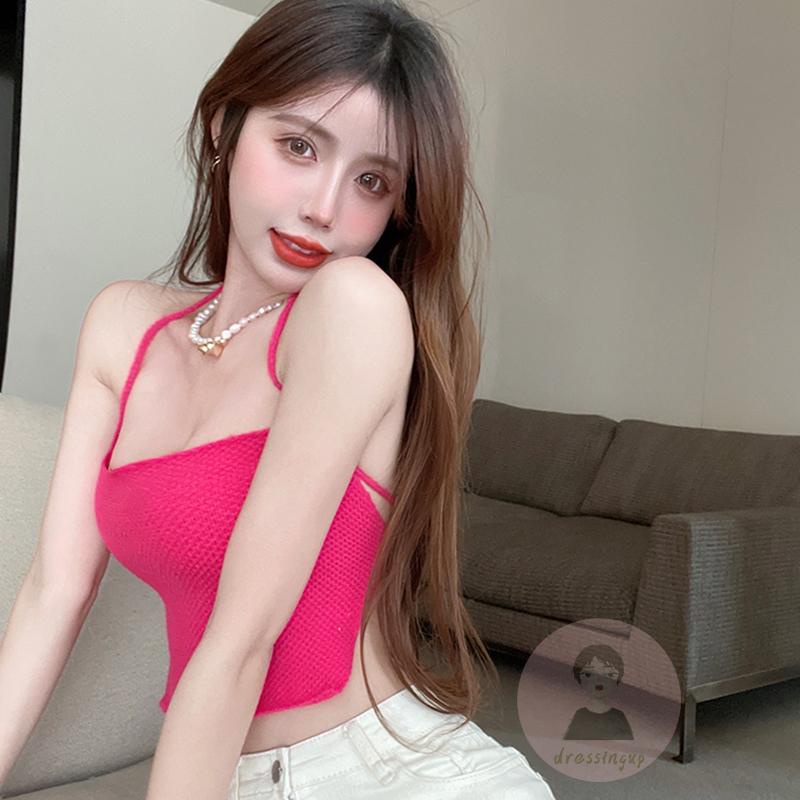 Áo Dệt Kim Hai Dây Màu Trơn Thời Trang Mùa Hè Cho Nữ