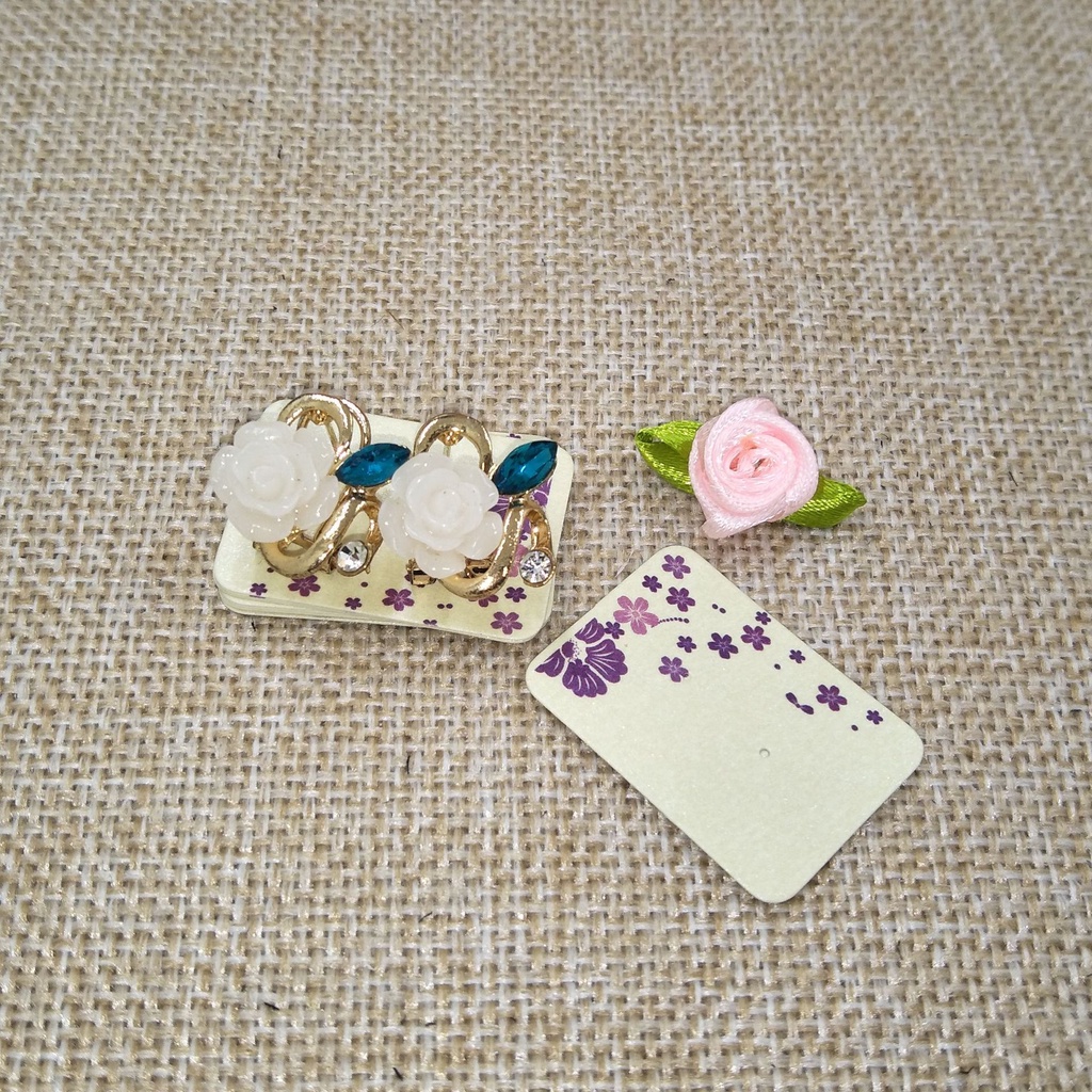 Set 100 Thẻ Giấy Kraft Gắn Khuyên Tai 3.5×2.5cm