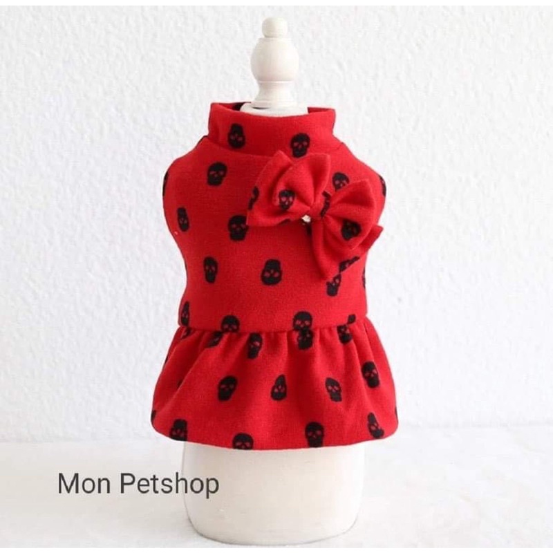 Váy ba lỗ gắn nơ siêu xinh cho thú cưng
