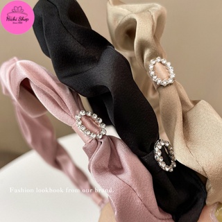 Bờm turban xước tóc lụa đính hạt, bờm tóc, xược tóc phong cách Hàn Quốc