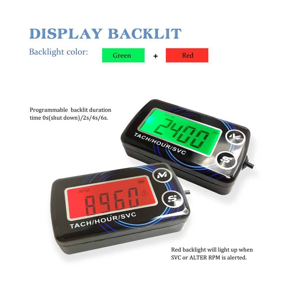 Đồng Hồ Đo Giờ Kỹ Thuật Số SVC Màn Hình LCD Cho Cưa Máy / Tàu Thuyền ATV