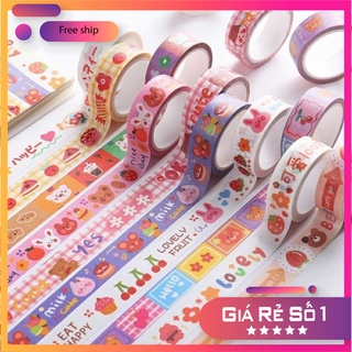 Cuộn Băng Dính Washi Tape Băng Keo Dán Washi Tape Trang Trí Cho Bạn Gái Bé Gái phukienvppbinhduong