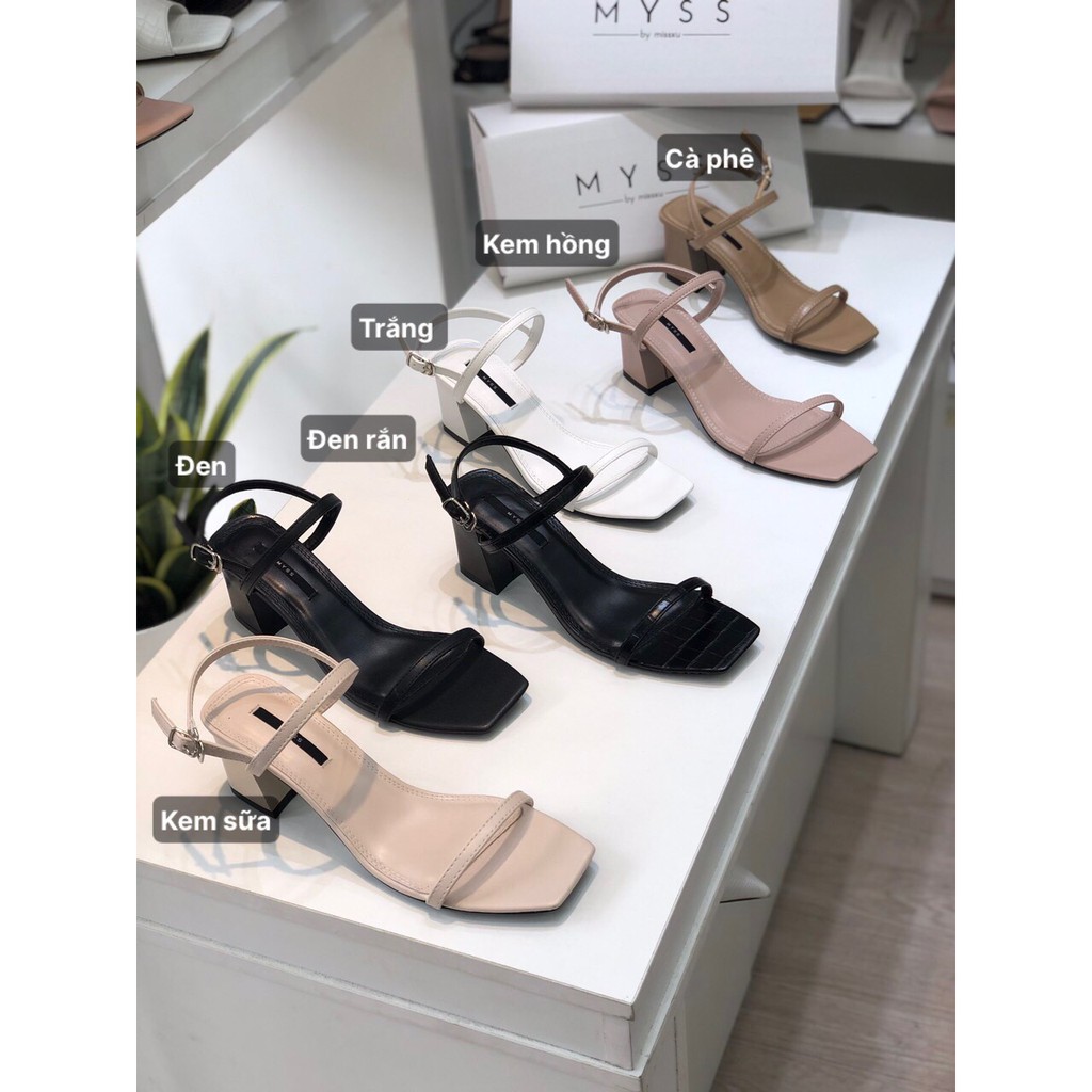 Giày sandal nữ bản ngang gót trụ xéo 5cm thời trang MYSS- SD120