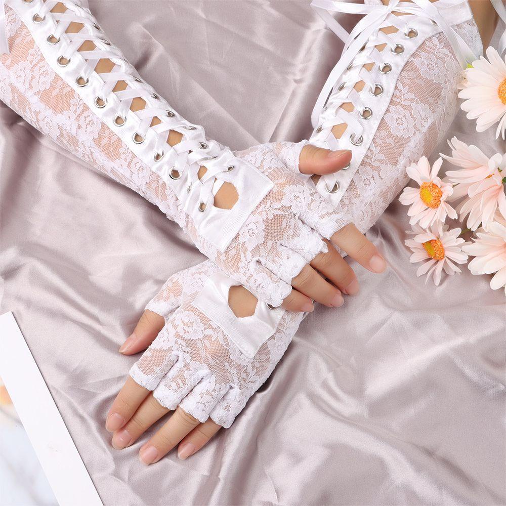 1 Đôi Găng Tay Ren Hở Ngón Thời Trang Cho Nữ