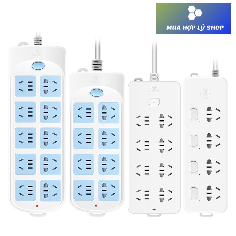 TỔNG HỢP Ổ Cắm Điện 10 Cổng BULL Chống Cháy, An toàn Trẻ em, Tích Hợp Cổng USB - Hàng Nhập Khẩu