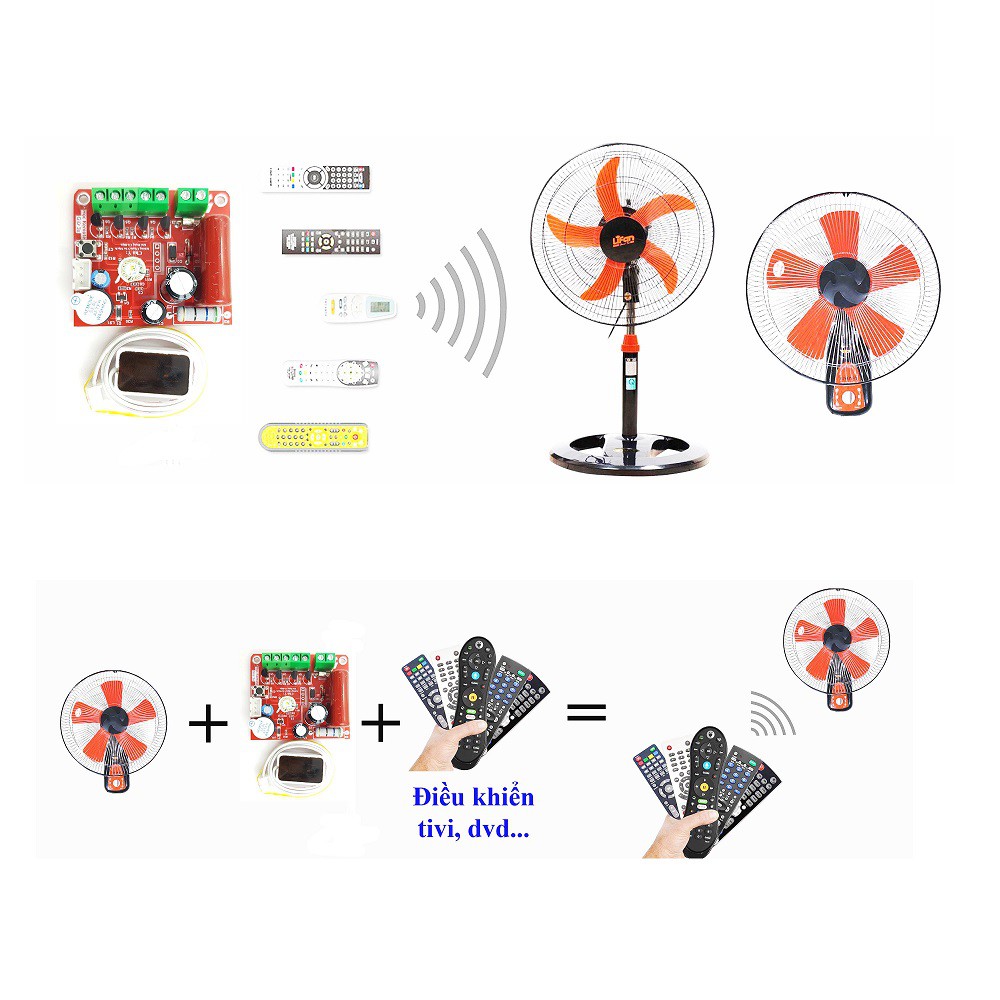 Bộ Điều Khiển Quạt Từ Xa QTX-5H2 Bo Quạt Mạch Quạt❤️Bo Quạt Học Lệnh FC311