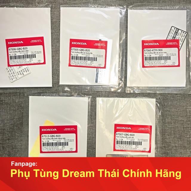 [PTD] -  Bộ 5 tem thông số - Honda Việt Nam