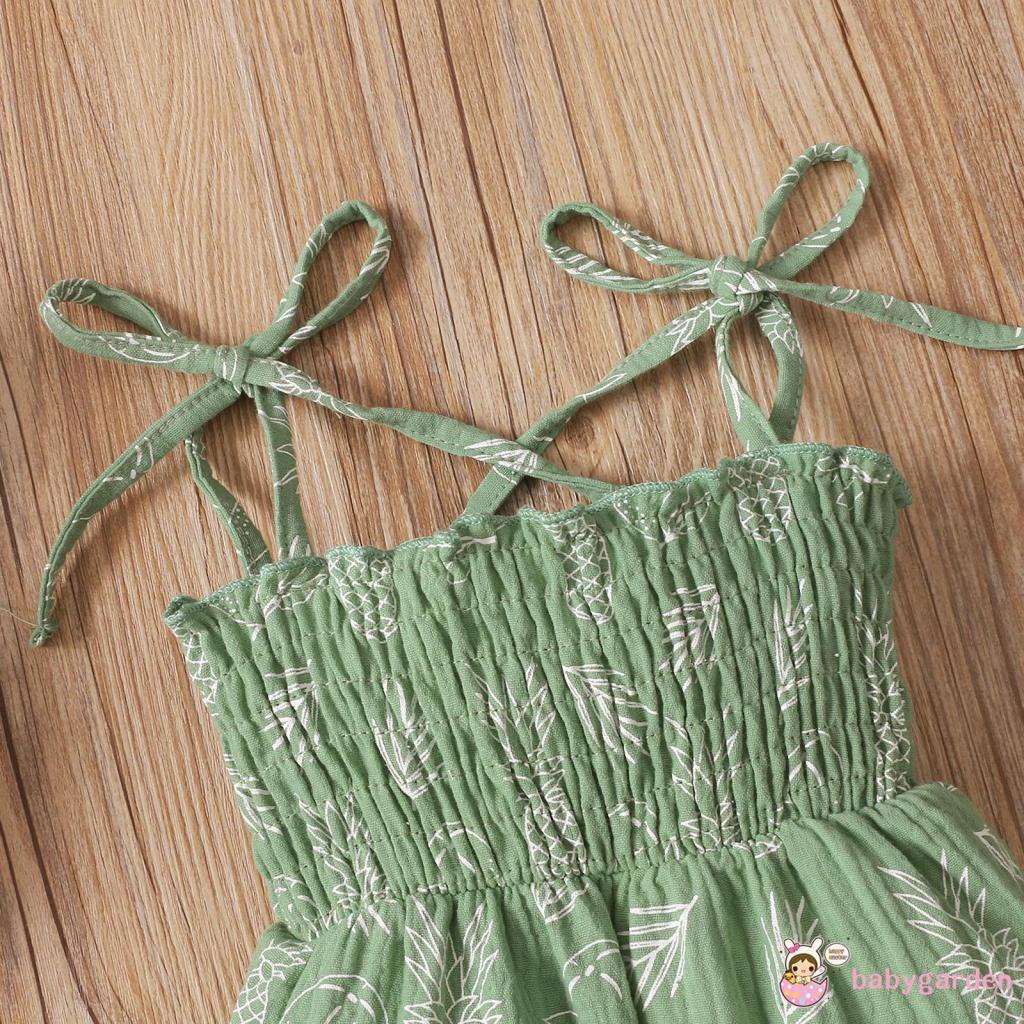 Bộ Áo Liền Quần Không Tay In Hình Quả Dứa Dành Cho Bé Gái 0 Đến 18 Tháng Tuổi