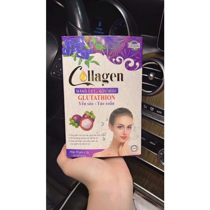 Collagen Măng cụt Đậu biếc Zenpali nguyên hộp 30 gói