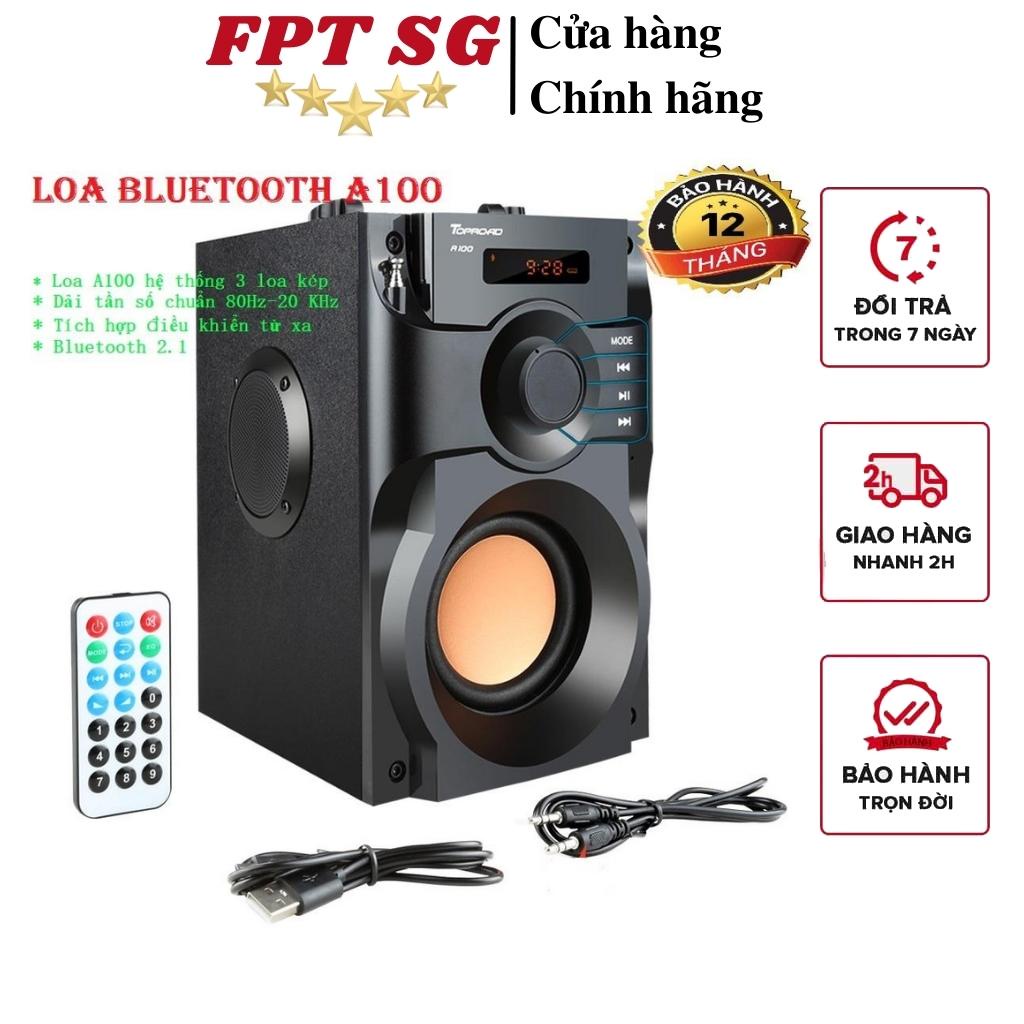 Loa nghe nhạc Cao Cấp, Loa Bluetooth RS A100 Siêu Bass có điều khiển từ xa - Hàng nhập khẩu Bảo hành 1 ĐỔI 1