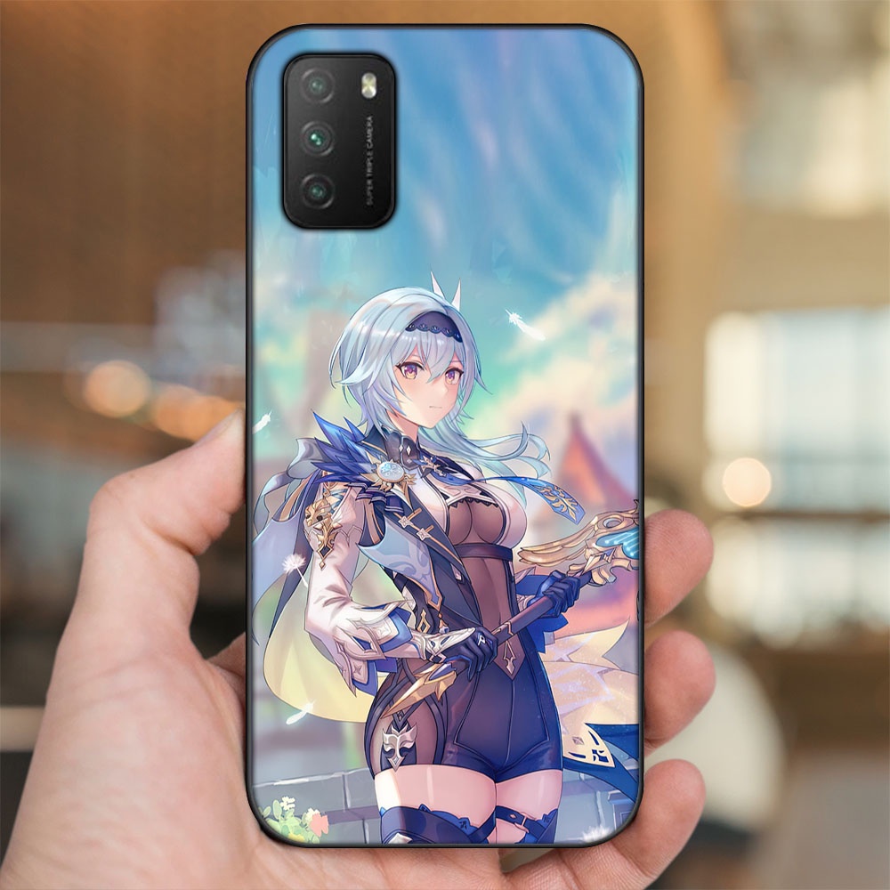 Ốp lưng Xiaomi Poco M3 viền đen in hình Eula Genshin Impact