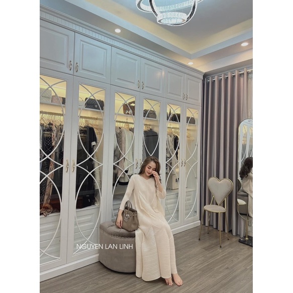 VN912 - VÁY SUÔNG BE LI GÂN ĐUÔI CÁ TAY LỠ