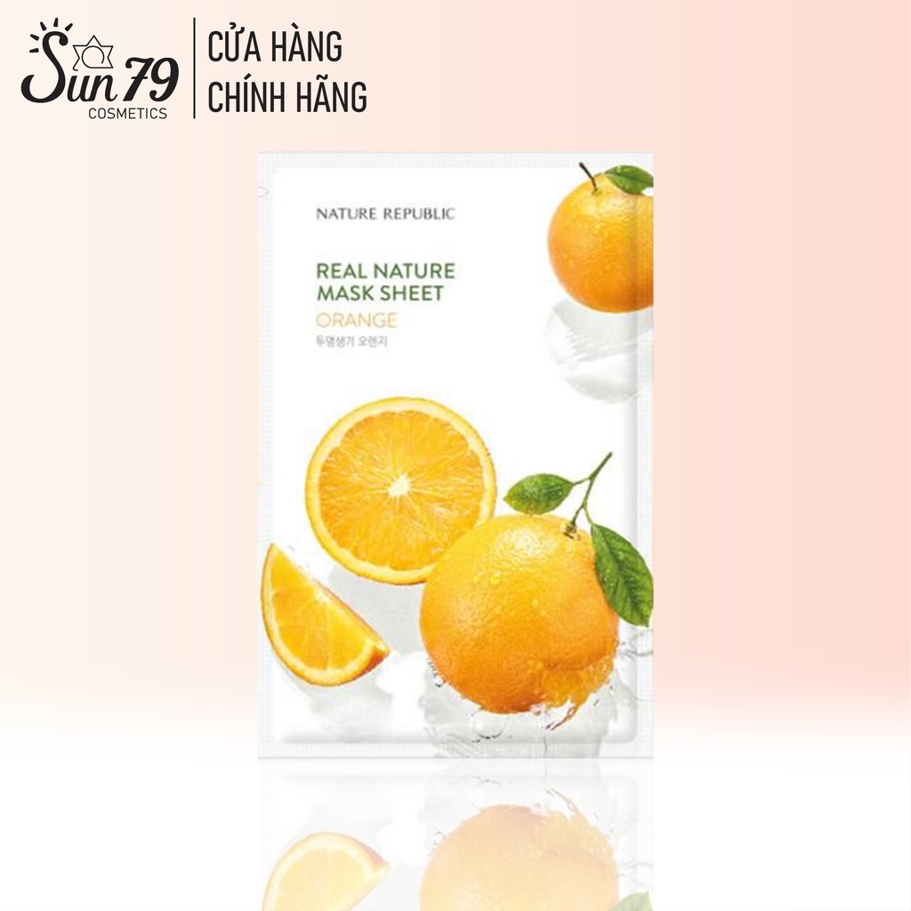 Mặt Nạ Giấy Dưỡng Trắng, Mờ Thâm, Chống Lão Hoá Nature Republic Real Nature Mask Sheet 23ml - Orange