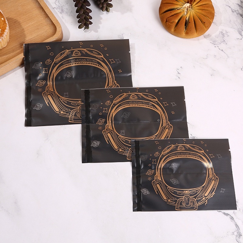 Sét 100 Túi đựng bánh trung thu Festival màu vàng đen 100-125g