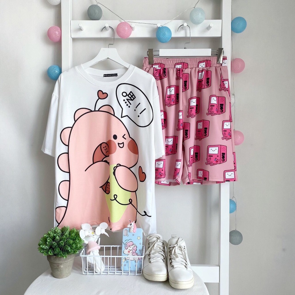 Sét bộ Khủng Long vui vẻ form rộng hợp với cặp đôi dễ thương TTML0045