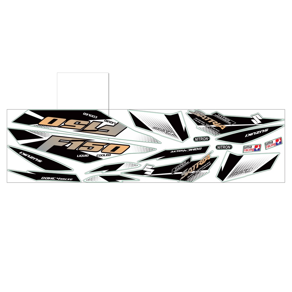 Tem Rời Satria mẫu zin màu trắng đen đồng