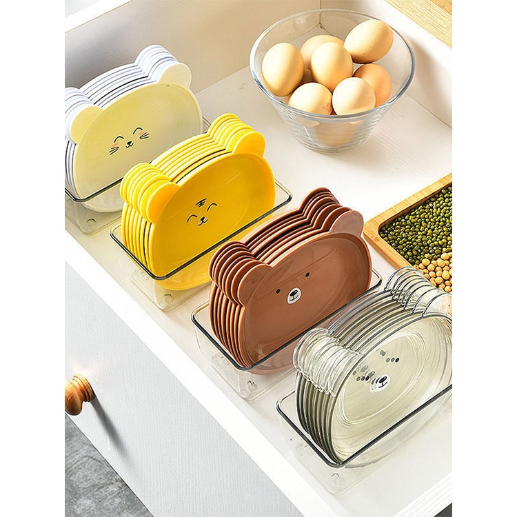 Set 4 Đĩa Đựng Thức Ăn Hình Gấu Dễ Thương