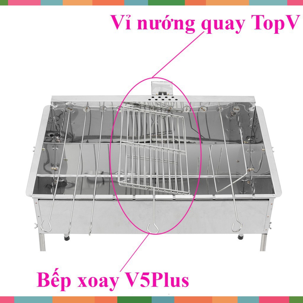 Vỉ nướng quay VX5+ inox, phù hợp bếp nướng TopV V5Plus, vỉ nướng thịt, vỉ kẹp nướng chả cao cấp không gỉ, vỉ nướng điện 