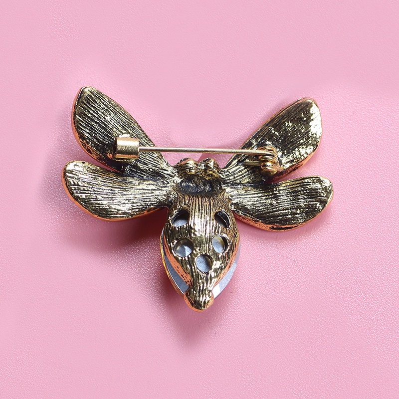 Lovely Insect Transparent Wing Bee Brooch Small Pin Scarf Decorative Neckline Brooch Women's Jewelry Crystal Rhinestone Brooch