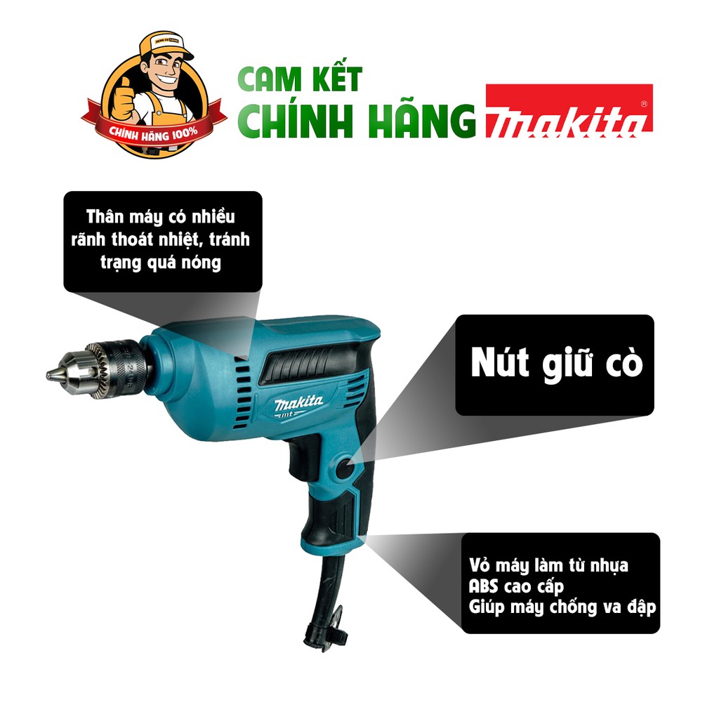 Máy Khoan cầm tay mini gia đình,Máy khoan Makita chính hãng m6000b 10mm.