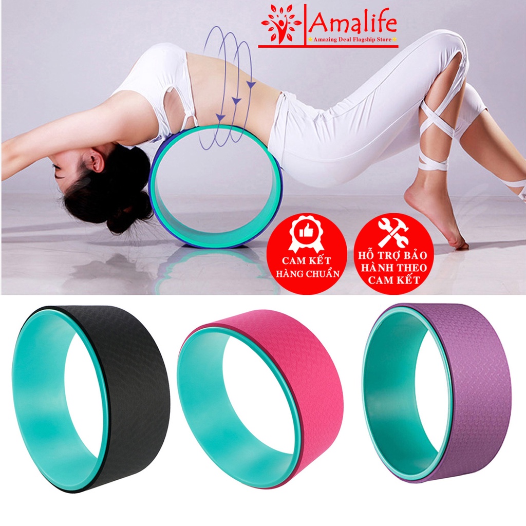 Vòng Tập Yoga Tập Gym Cao Cấp Bằng Khung Nhựa ABS Khổ Rộng 33Cm x 13Cm Phủ TPE Cao Cấp Chống Trượt Dày 8mm Hãng Amalife