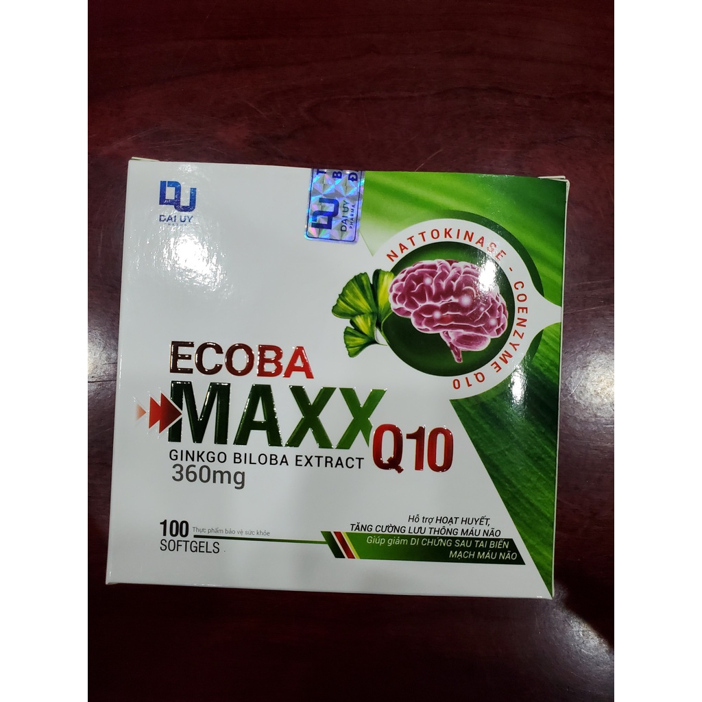Ginkgo Biloba 360 - HOẠT HUYẾT DƯỠNG NÃO Ecoba Maxx Q10 VIÊN NANG BỔ NÃO, tăng cường trí nhớ