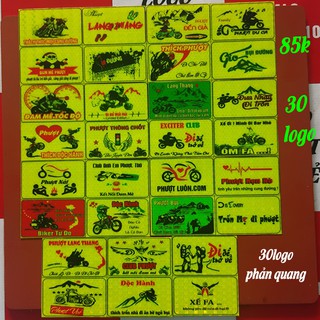 combo bộ 30 logo tem phượt phản quang