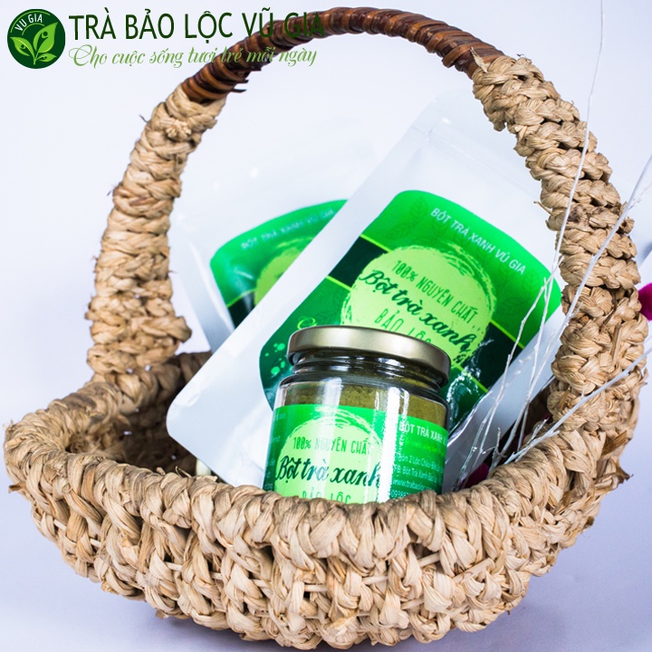 Bột trà xanh đắp mặt Nguyên Chất Vũ Gia 100g