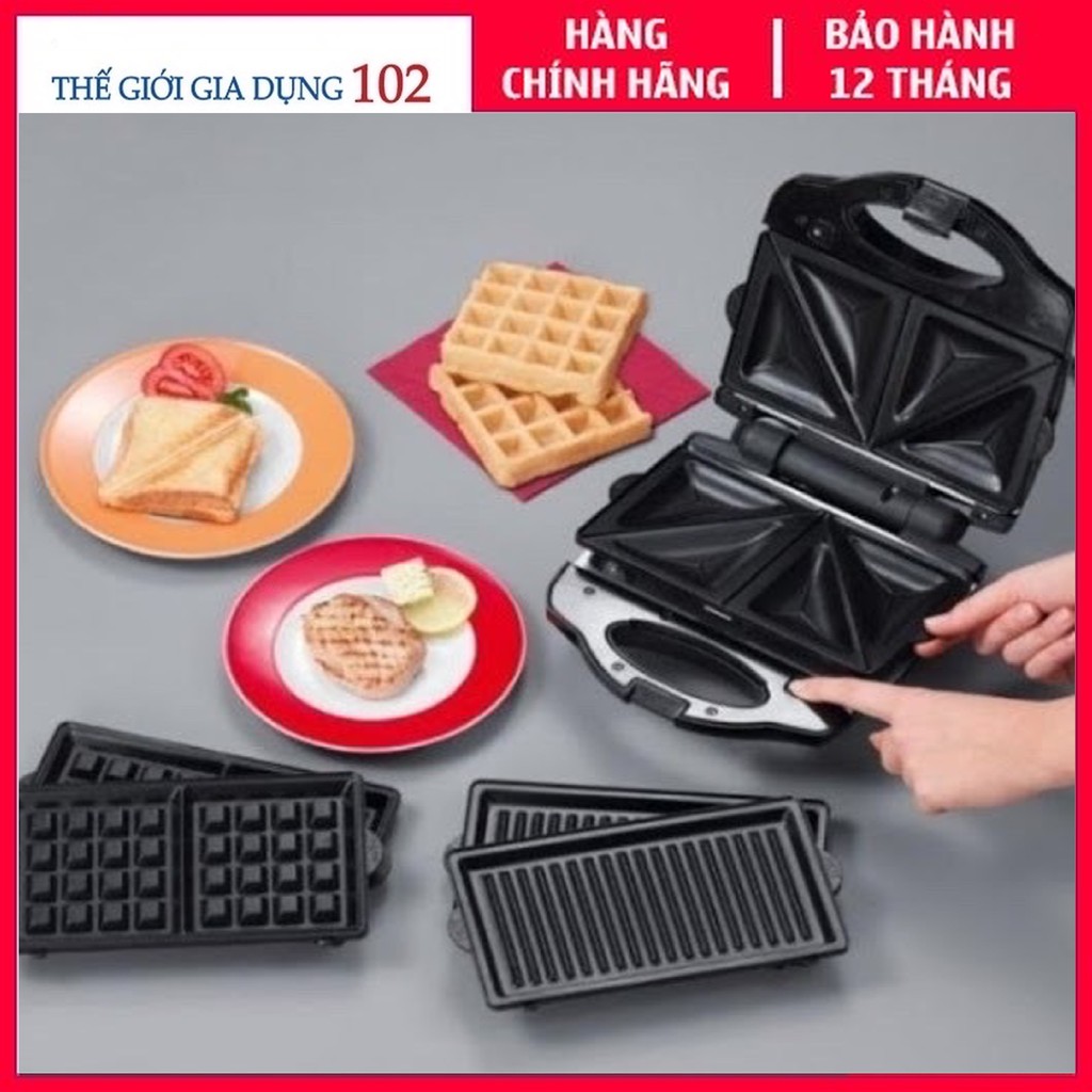 [Free Ship] Máy nướng bánh Sandwich Tiross 3 trong 1 TS513 - Hàng chính hãng, Bảo hành 12 tháng