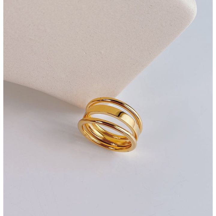 Nhẫn Nữ Cá Tính 3 Lớp Titan Ko Đen TT 4336