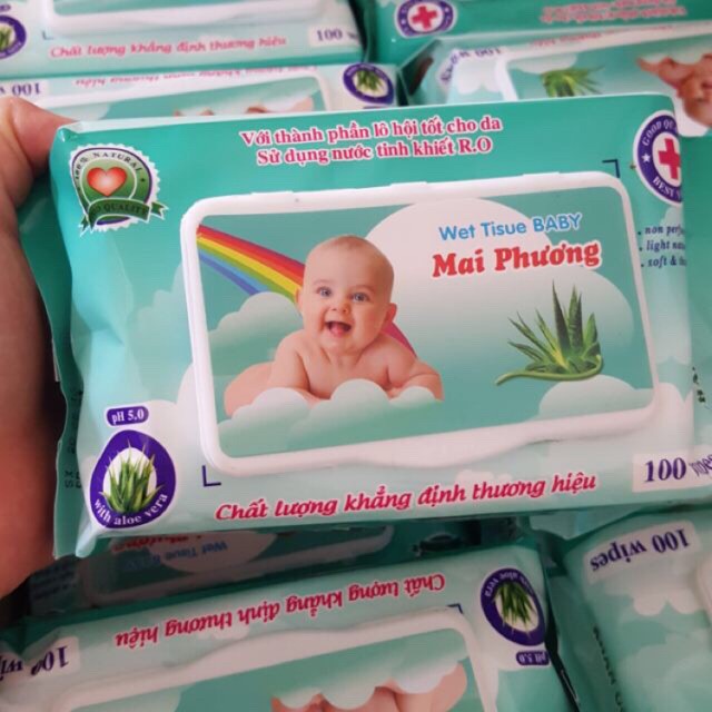 Khăn ướt Mai Phương gói 100 tờ