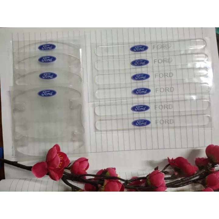 Bộ 10 miếng dán silicol các hãng xe dán hõm và tay nắm cửa xe ô tô chống trầy xước va đập cửa xe tiện ích