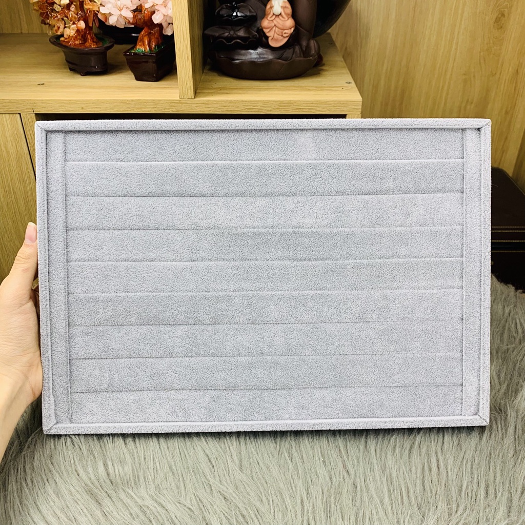 Khay trưng bày nhẫn CAO CẤP size 35x24x3cm (không nắp, bằng nhung)