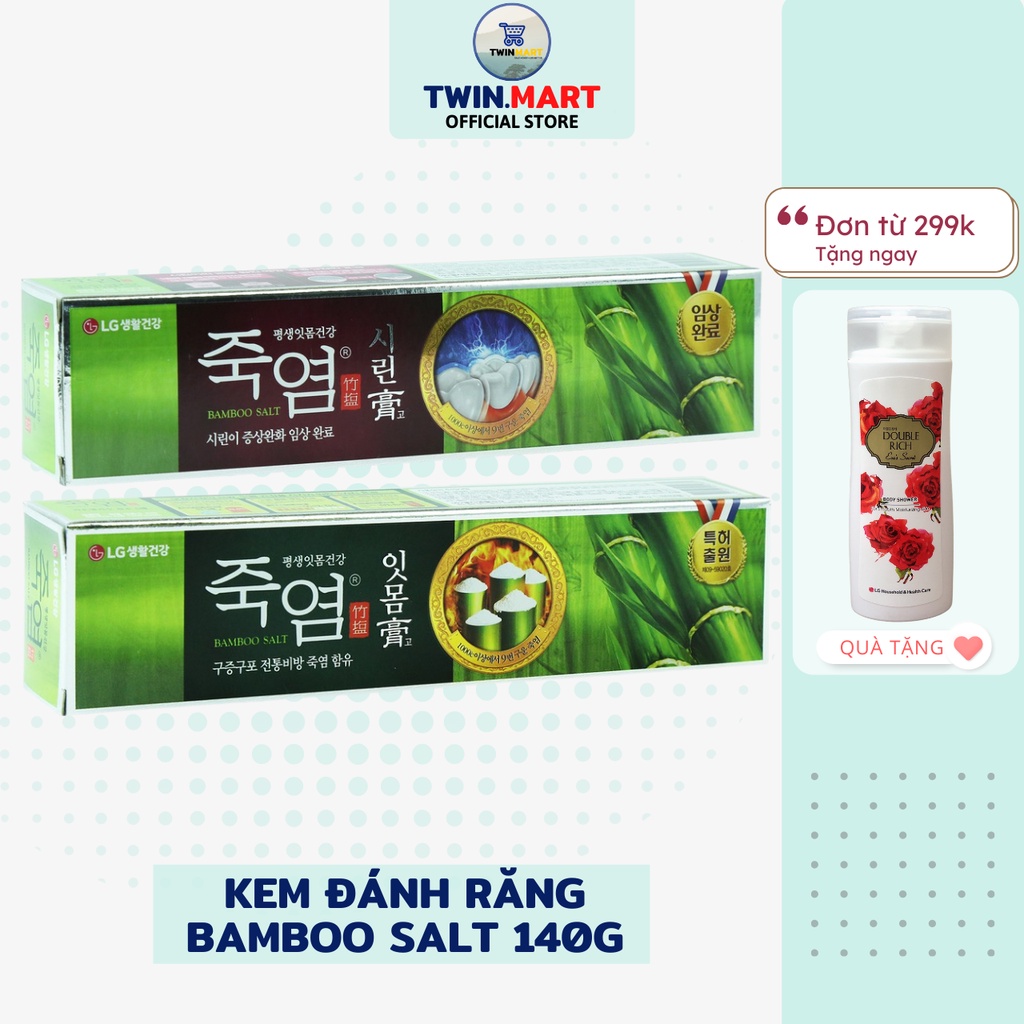 [ĐƠN 299K TẶNG SỮA TẮM 36K] Kem đánh răng Bamboo Salt Sensitive Cho răng nhạy cảm - Salt Gum Care Chăm sóc nướu 140g