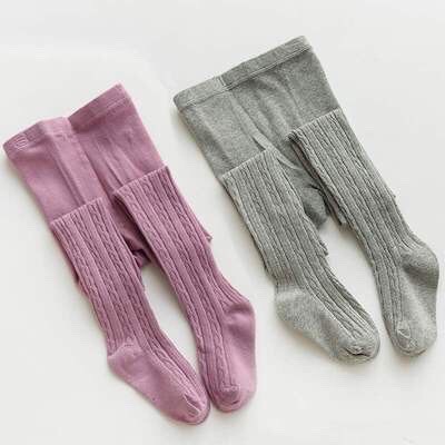 Quần tất len tăm liền bàn cho bé gái, legging len ấm, quần tất mặc váy xinh xắn dễ thương