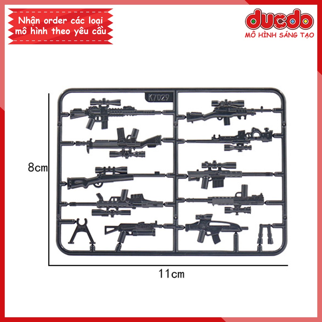 Vỉ Phụ kiện trang bị vũ khí siêu chất - Đồ chơi Lắp ghép Mini Minifigures Army lính Mô hình ww2 K7029