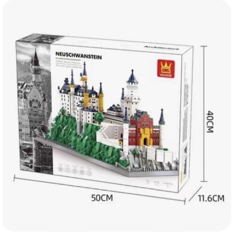 LẮP RÁP XẾP HÌNH KÌ QUAN TG WANGE 6226 - MÔ HÌNH KIẾN TRÚC LÂU ĐÀI NEUSCHWANSTEIN Ở ĐỨC 1969 PCS