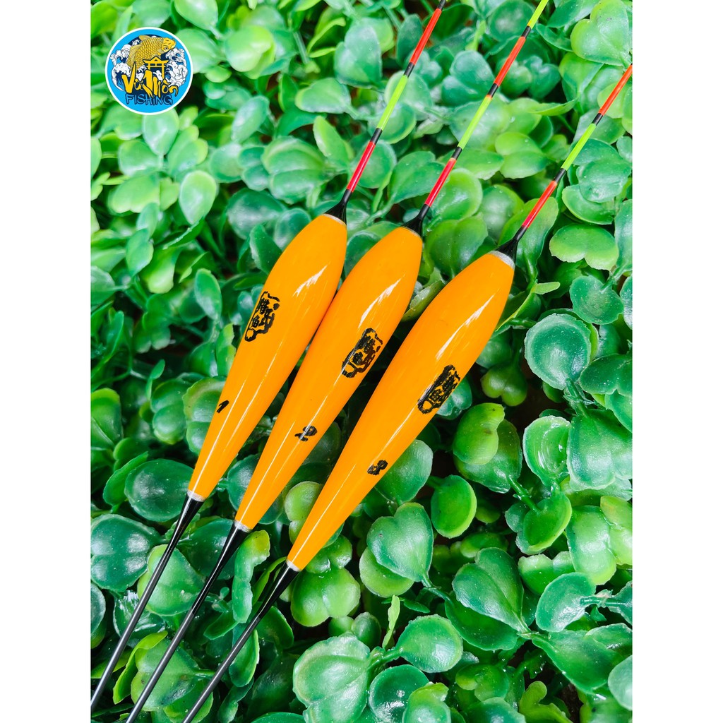 Combo phao nano đầu to hạt xốp tải chì 2,3-2,5g | Phao câu đài màu cam- Vũ Môn fishing