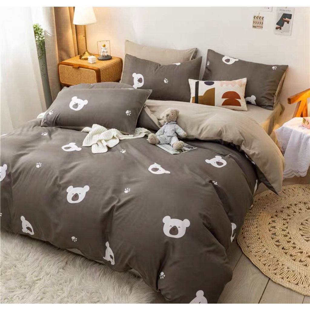 Trọn Bộ 5 món Chăn Ga Gối Cotton Poly Nhập Khẩu ( gạt ngang ảnh xem thêm mẫu) - Hàng uy tín