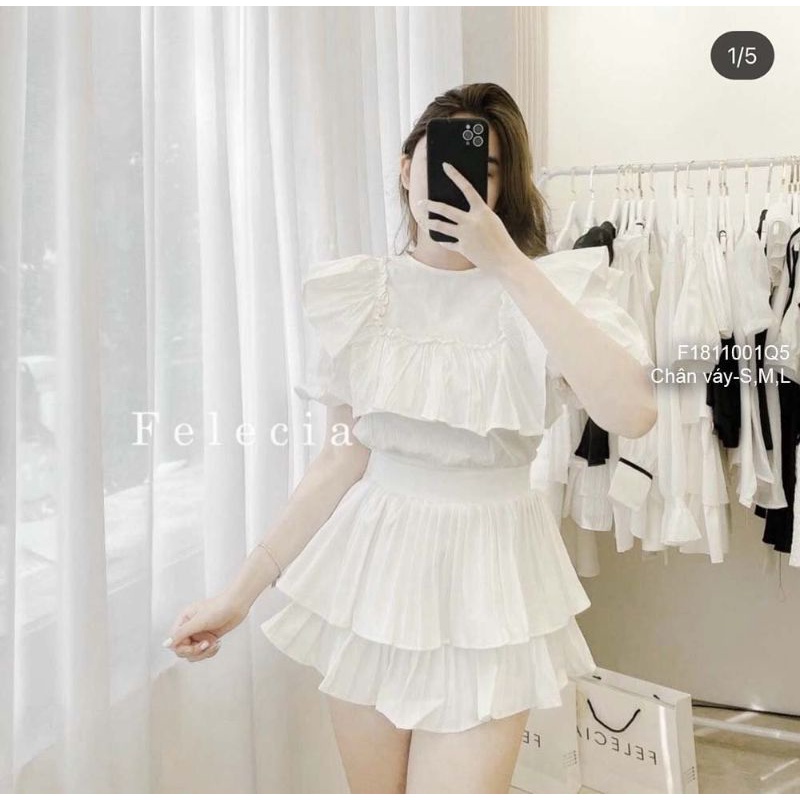 Chân váy ngắn xếp ly hai tầng có lót quần trong hàng QC!