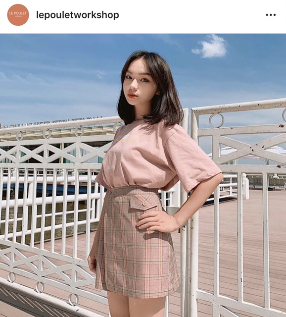 Chân váy PINK CARO | BigBuy360 - bigbuy360.vn