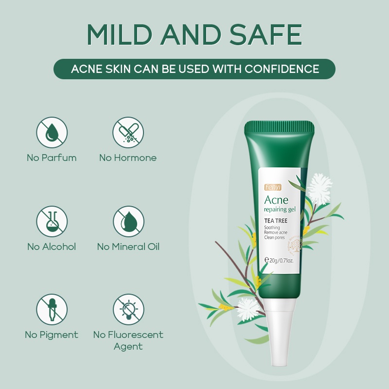 Gel hỗ trợ giảm mụn FENYI 20g chiết xuất tràm trà làm dịu da làm sạch lỗ chân lông
