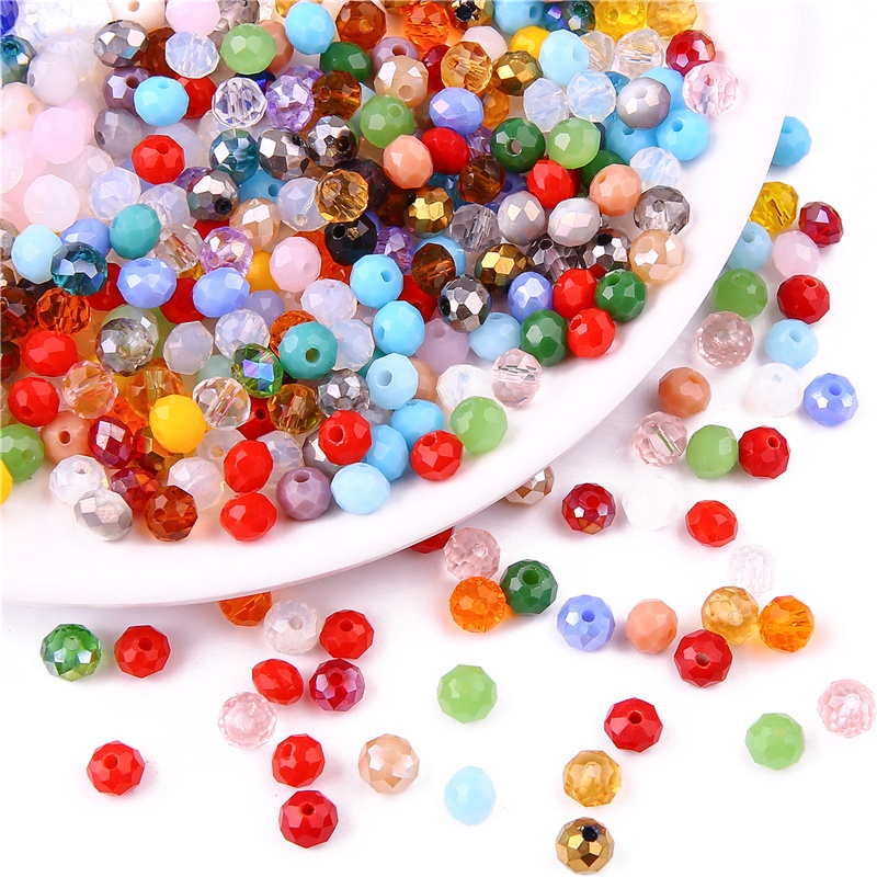 100 Hạt thủy tinh pha lê rời dùng làm trang sức