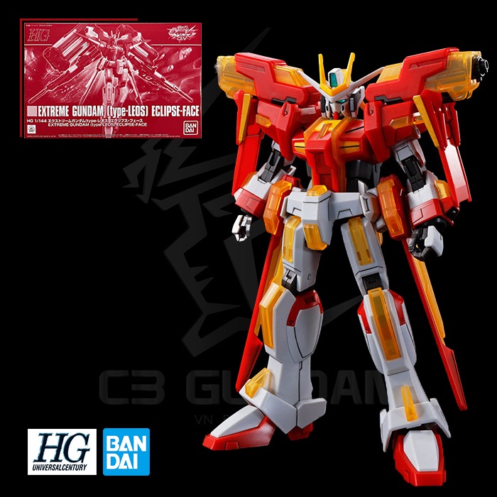 [BANDAI] MÔ HÌNH ĐỒ CHƠI LẮP RÁP GUNDAM HG 1/144 EXTREME GUNDAM (TYPE-LEOS) ECLIPSE FACE [P-BANDAI] HGUC GUNPLA NHẬT BẢN