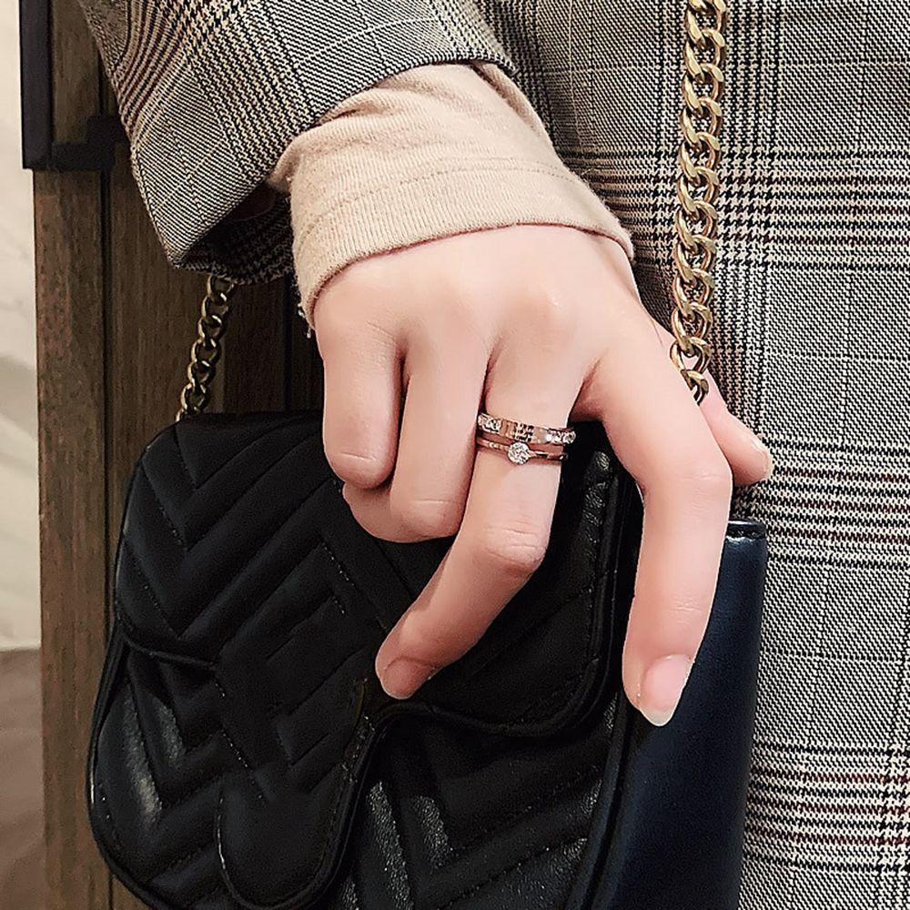 Nhẫn VANES1 Chất Liệu Thép Titan Thiết Kế Hình Học Đơn Giản Cho Nữ