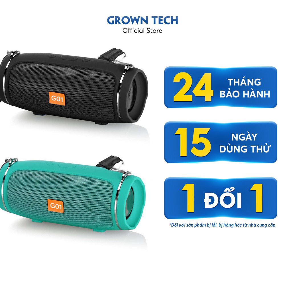 Loa bluetooth nghe nhạc mini GrownTech charge 4+ mini bass tốt có dây đeo